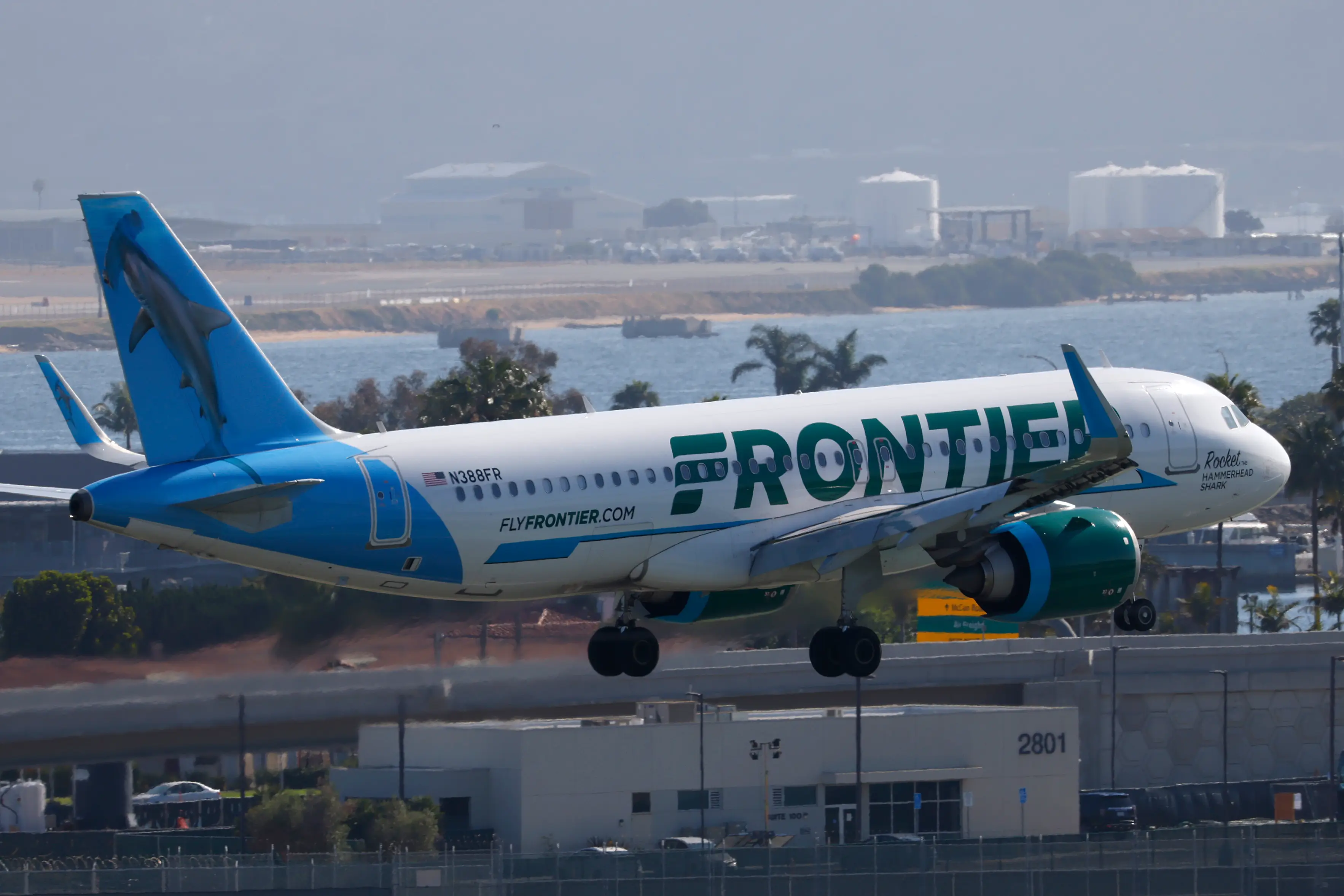Frontier Airlines were among the airlines impacted over the cloud outages. (Kevin Carter/Getty Images)