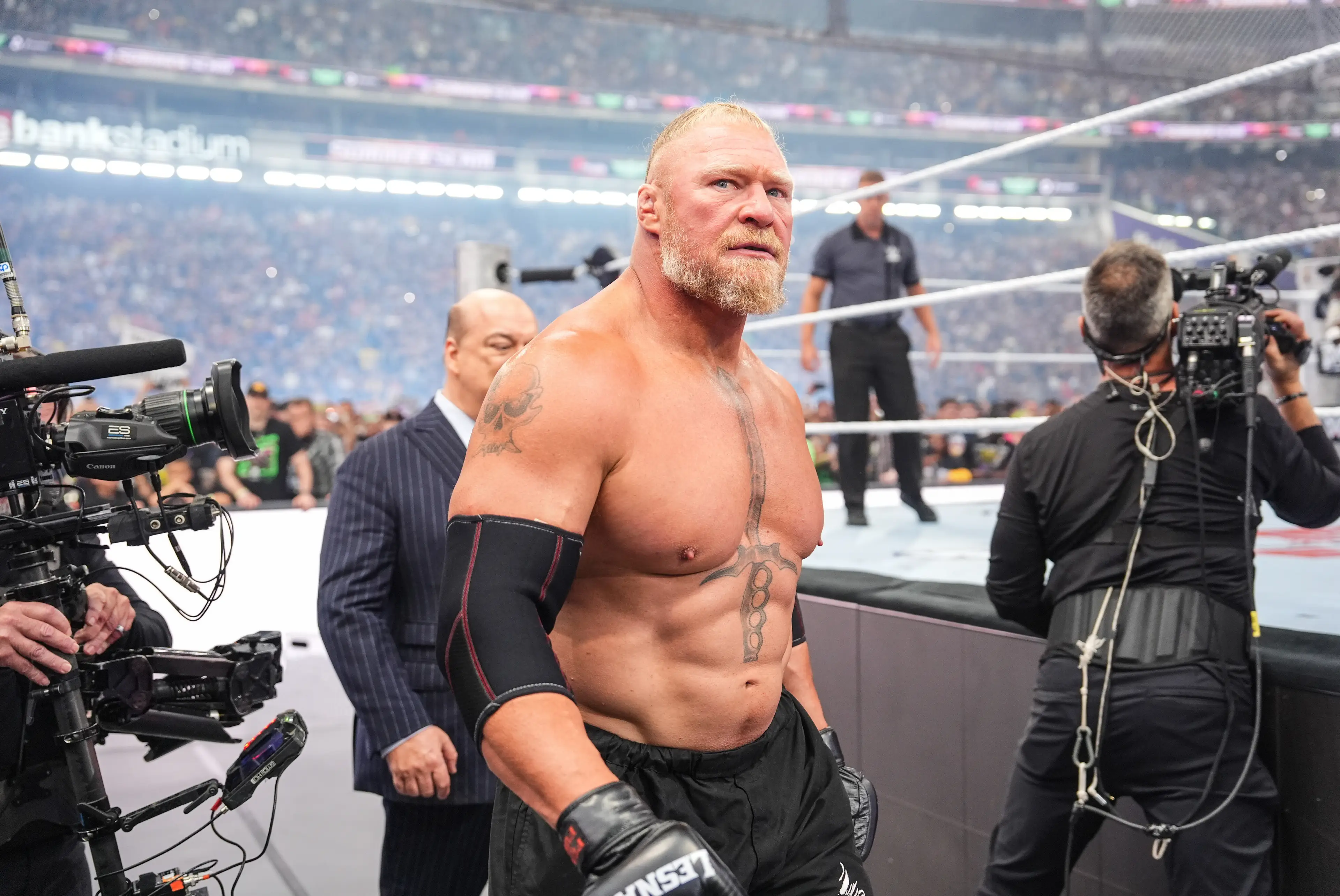Brock Lesnar has officially retired, bringing to an end his 26 year career (Georgiana Dallas/WWE via Getty Images)
