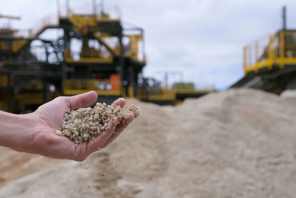 Lithium gets the name 'white gold' from its white, sand-like appearance. (DOUGLAS MAGNO/AFP via Getty Images)