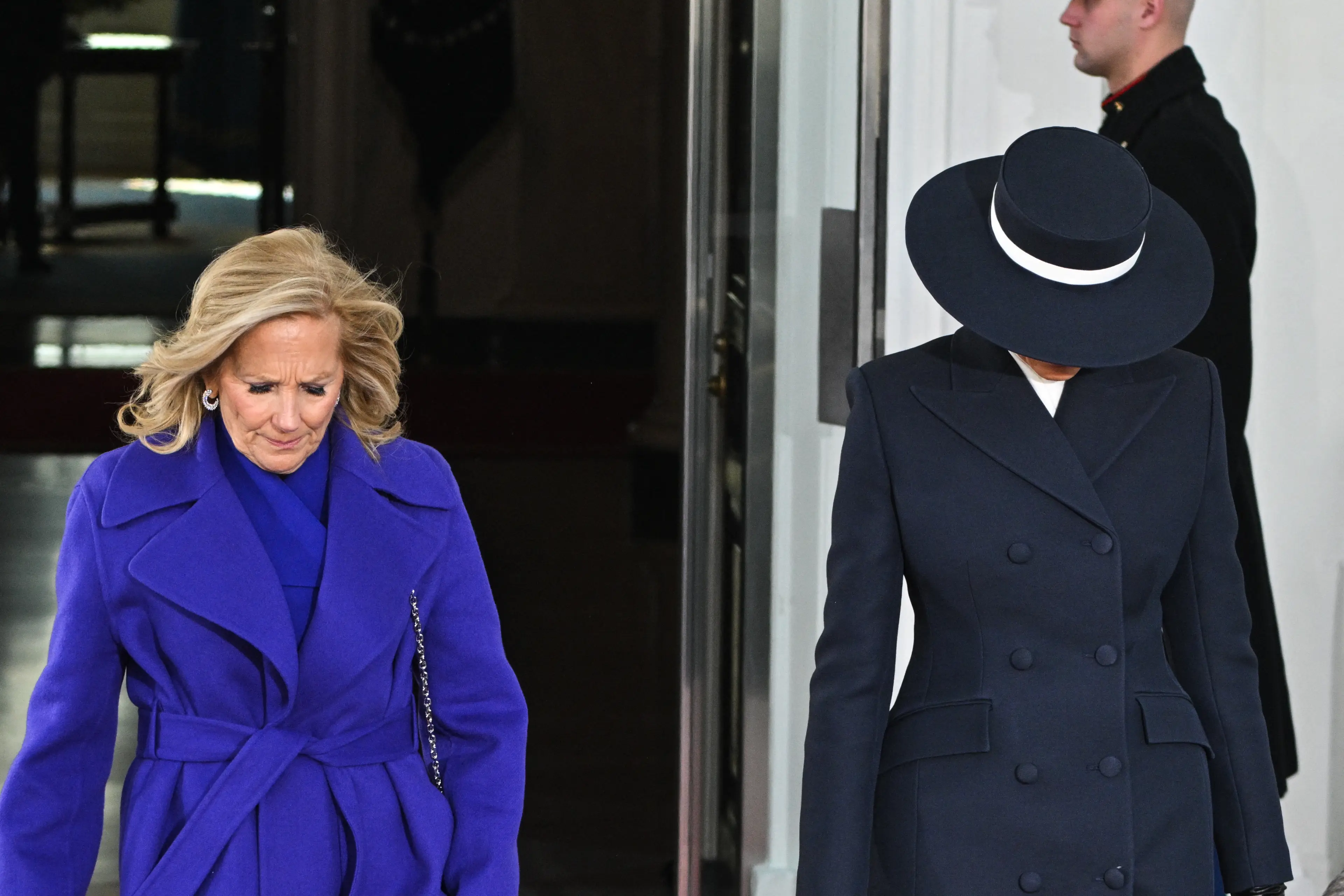 Jill Biden and Melania Trump pictured at Donald Trump's inauguration (ROBERTO SCHMIDT/AFP via Getty Images)