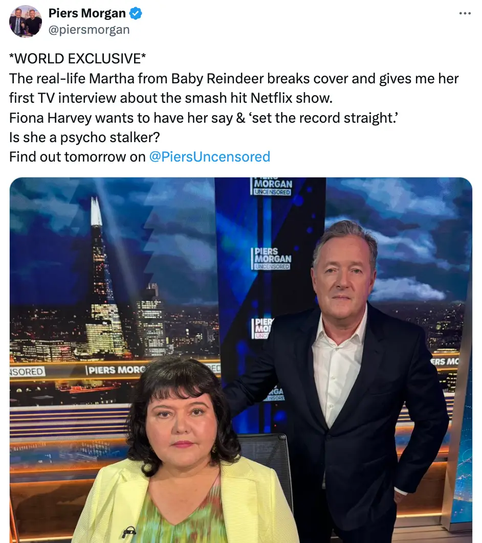 Piers Morgan announced the interview on X. (X/@piersuncensored)