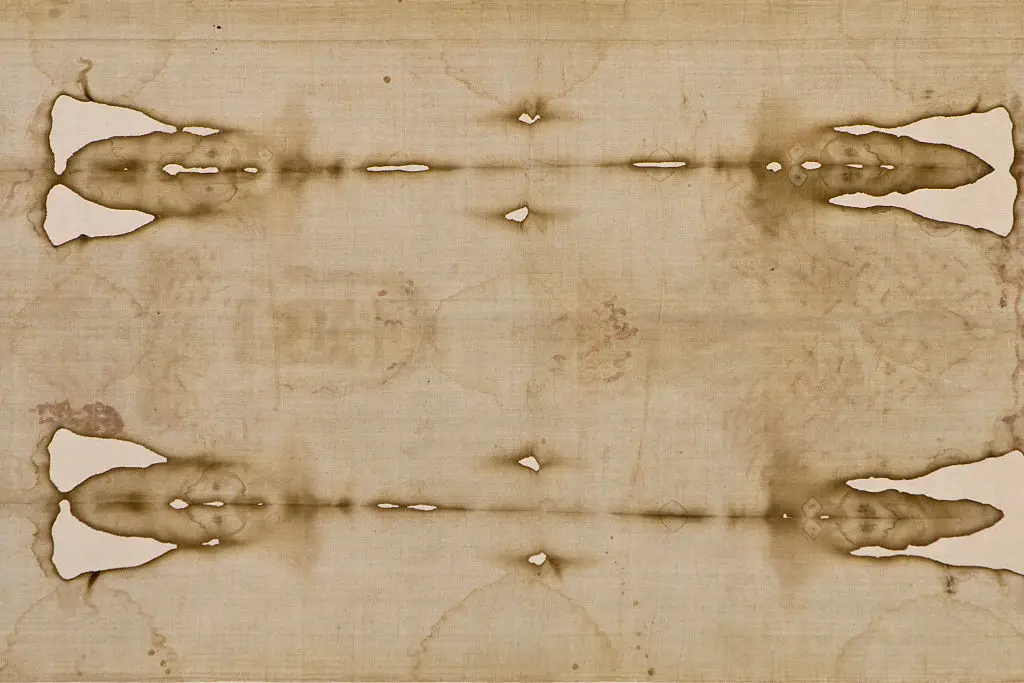 The Shroud of Turin is a linen cloth with the image of a man, it is considered an important relic by Christians who believe it to be the burial shroud of Jesus bearing his image after the crucifixion (Marco Destefanis/Pacific Press/LightRocket via Getty Images)