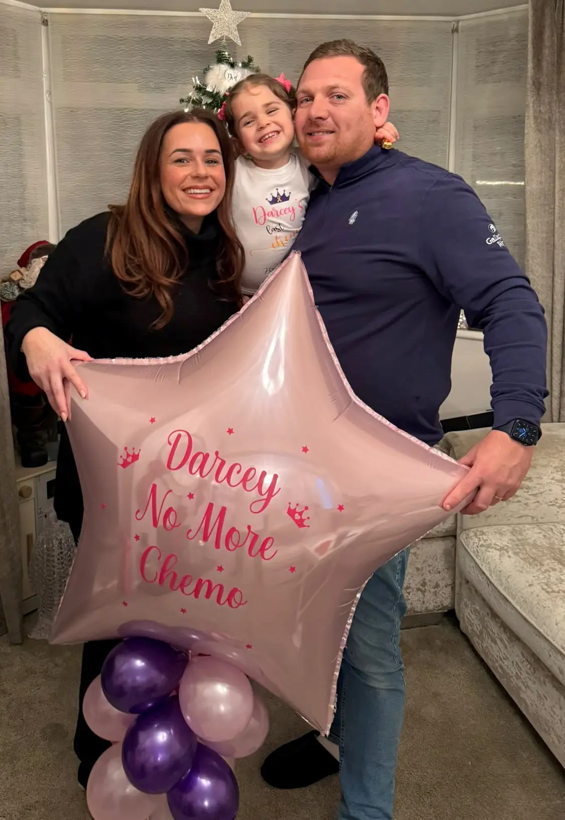 The family got the joyful news that Darcey was cancer free in December 2024 (SWNS)