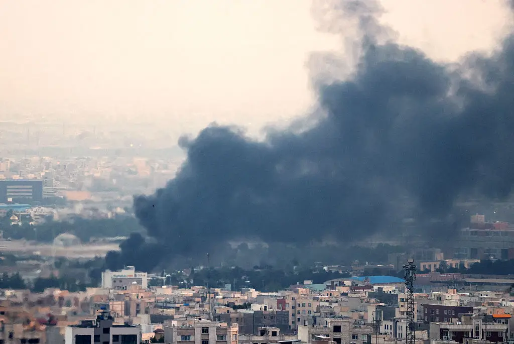 The Islamic Republic of Iran Broadcasting building was struck in an Israeli attack on June 16, cutting live coverage immediately (ATTA KENARE/AFP via Getty Images)
