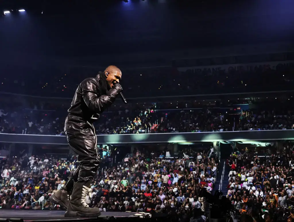 Usher pulled the girl from the stage segment during the awkward clip. (Theo Wargo/Getty Images for Live Nation)