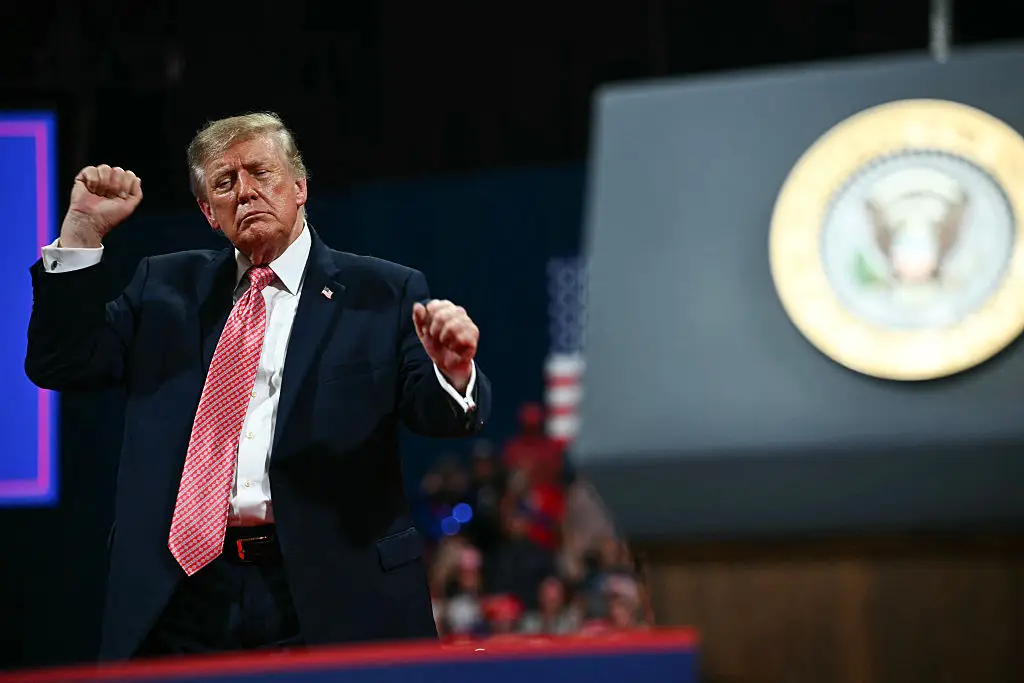 Donald Trump has promised a $5,000 dividend to adult US citizens if Republicans retain control of the House and Senate. (Photo by Kent NISHIMURA / AFP via Getty Images)