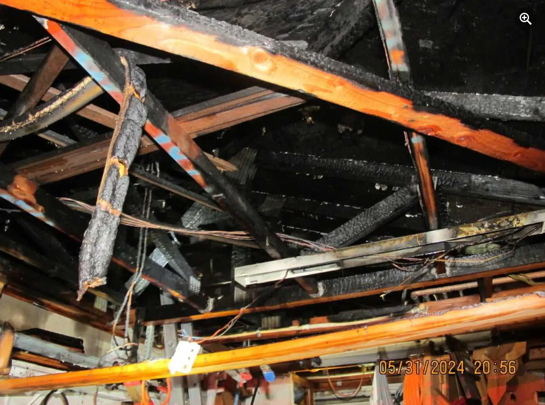 Images showed the room blackened as a result of the fire. (Facebook/Fresno Fire Department)