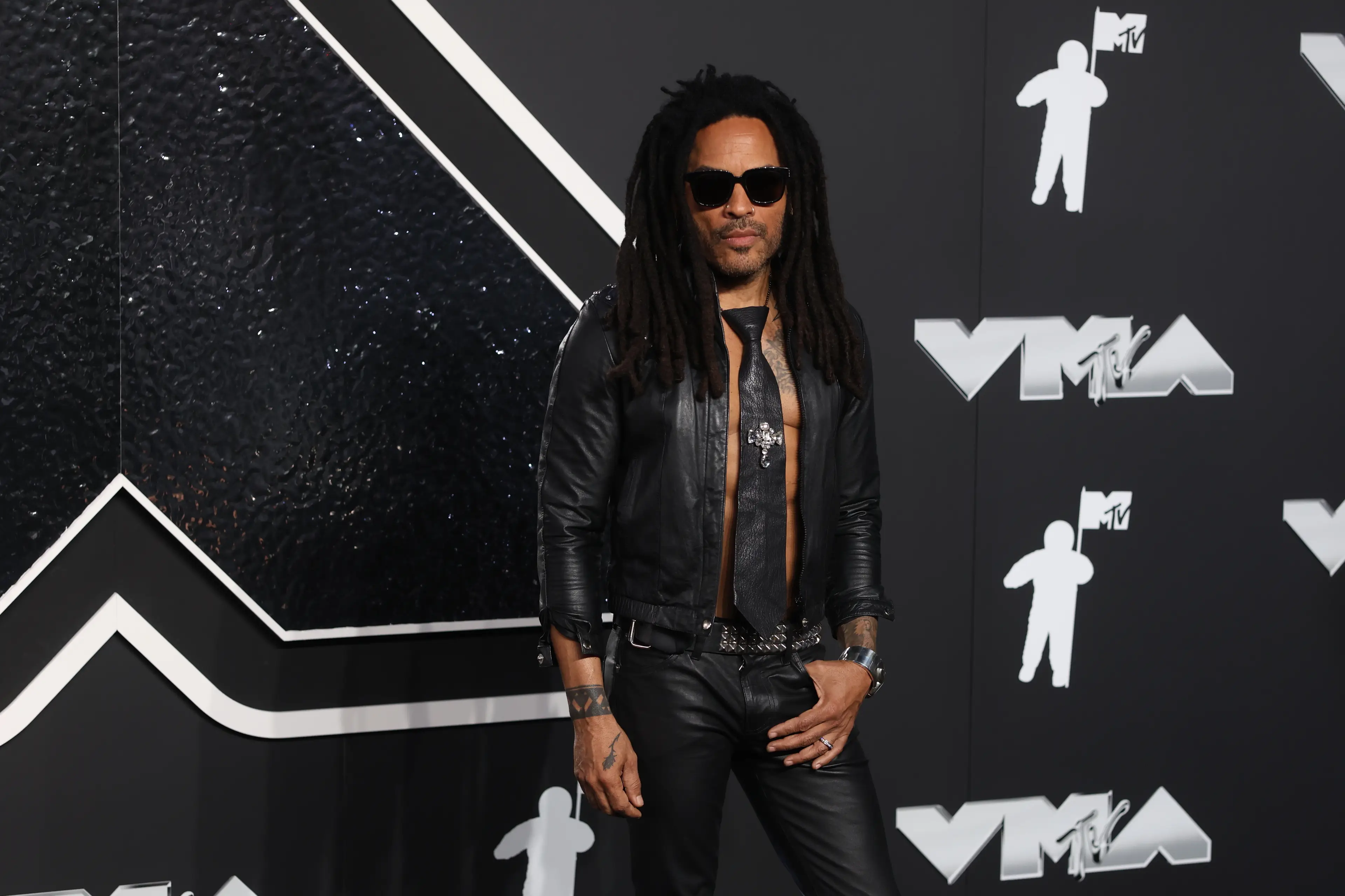 Lenny often works out in leather and denim (Udo Salters/Patrick McMullan via Getty Images)