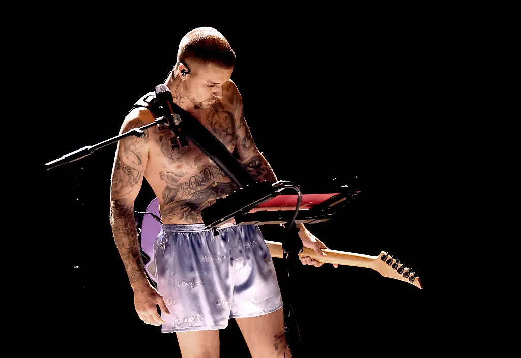 Justin Bieber was just in his boxers and socks when he performed at the Grammys (Kevin Winter/Getty Images for The Recording Academy)