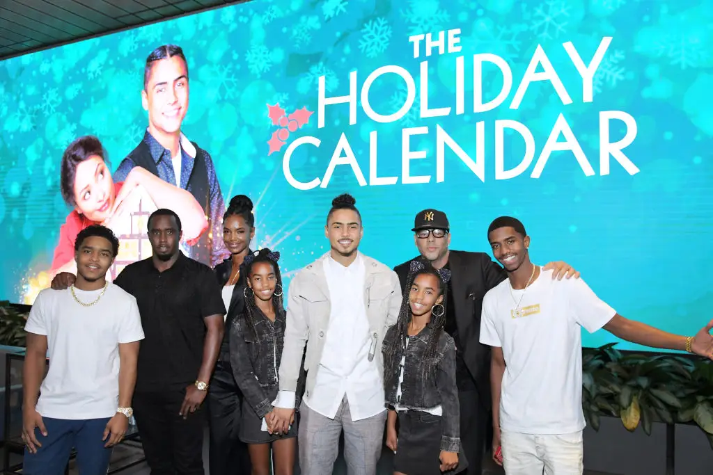 Justin Combs, Diddy, Kim Porter, D'Lila Combs, Jessie Combs, Quincy Brown, Al B. Sure! and Christian Combs pictured in October 2018 - just two months before Porter's death (Charley Gallay/Getty Images for Netflix)