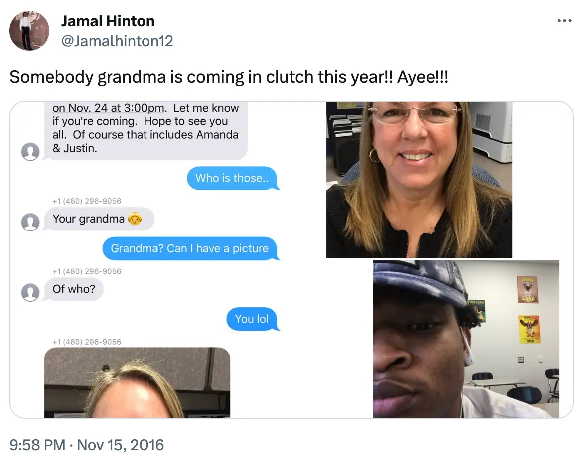 Wanda didn't hesitate to invite Jamal to Thanksgiving (X/@Jamalhinton12)