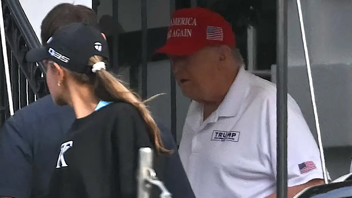 Trump has been pictured on Saturday (ANDREW CABALLERO-REYNOLDS/Getty)