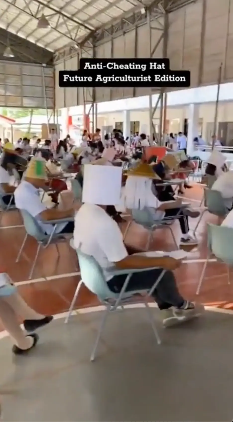 You could just check inside the hat.