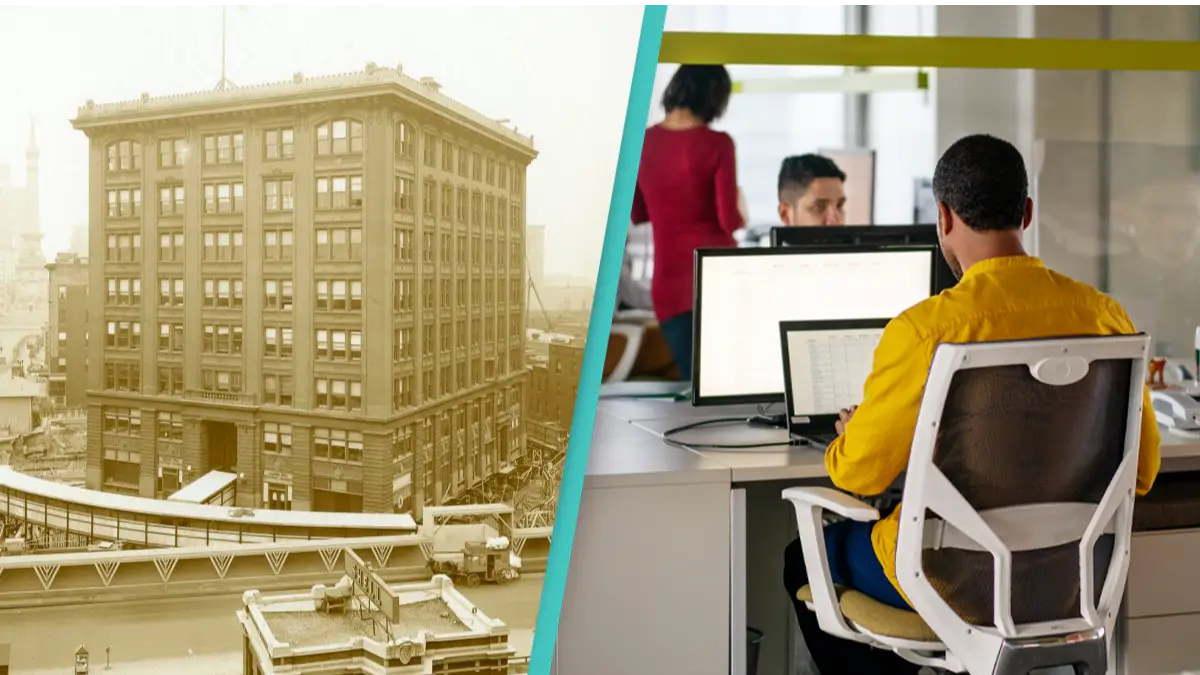 11,000 ton building rotated 90° while all 600 employees continued to work inside