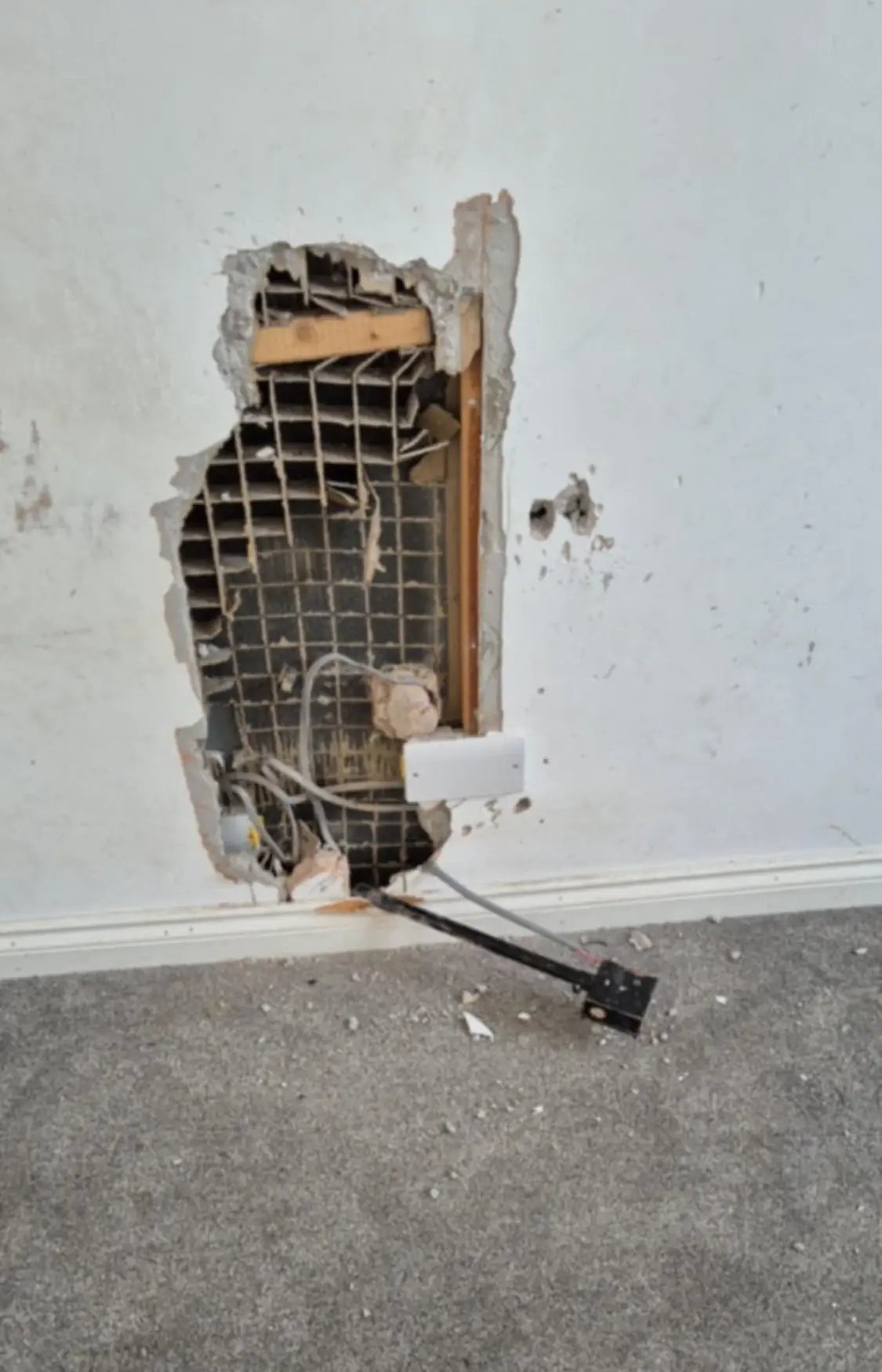 Steven's family now fear for his life after finding the boy had eaten his way through his bedroom wall, exposing a live wire in the process (SWNS)