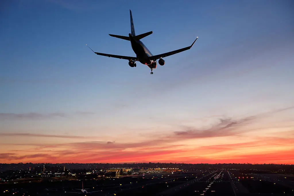 A commercial plane had to do a dramatic go-around to avoid crashing into another aircraft (Kevin Carter/Getty Images)
