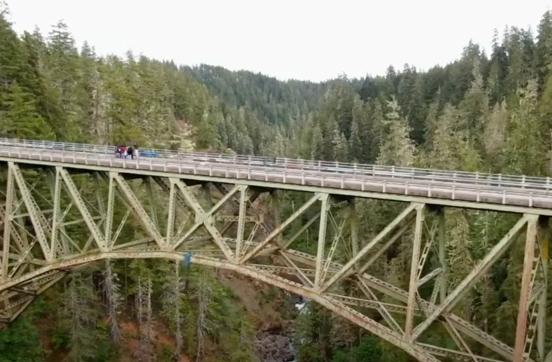 The teenager fell around 400 feet from near High Steel Bridge (YouTube/ KING 5 Seattle)
