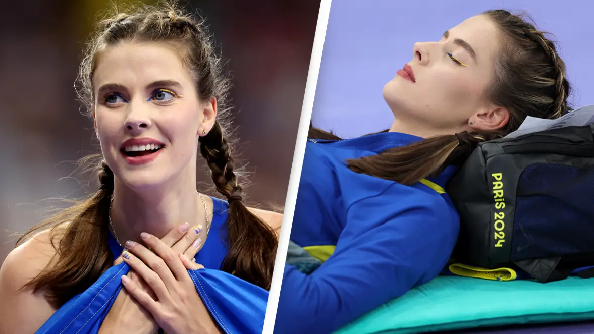 Olympic high jumper spotted using bizarre relaxation method in between rounds before winning gold