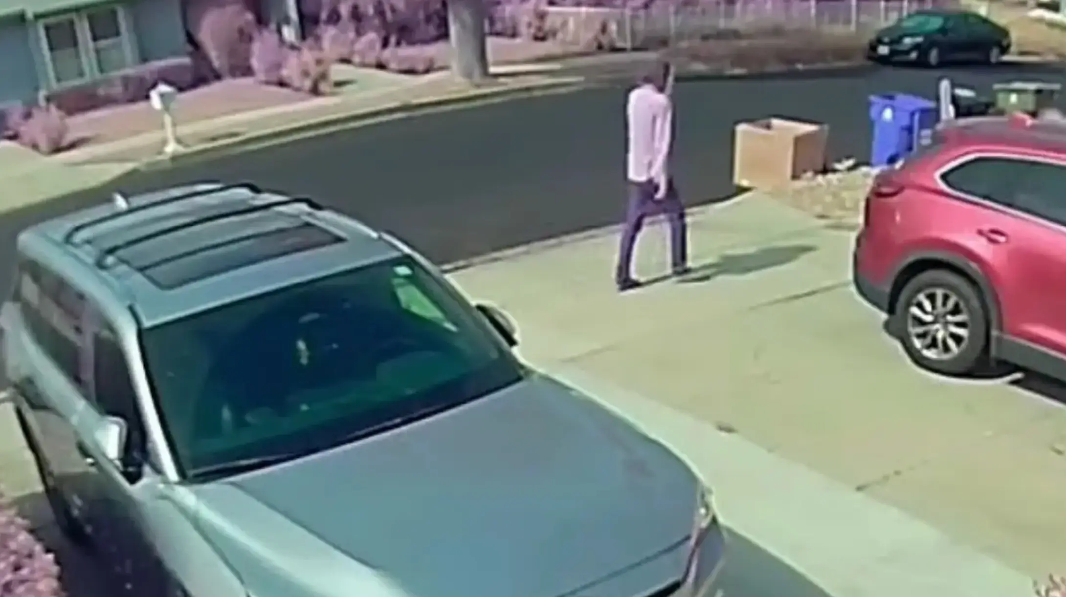Footage has captured Gledhill's movements around the time of the alleged attack (Fox 11 Los Angeles)