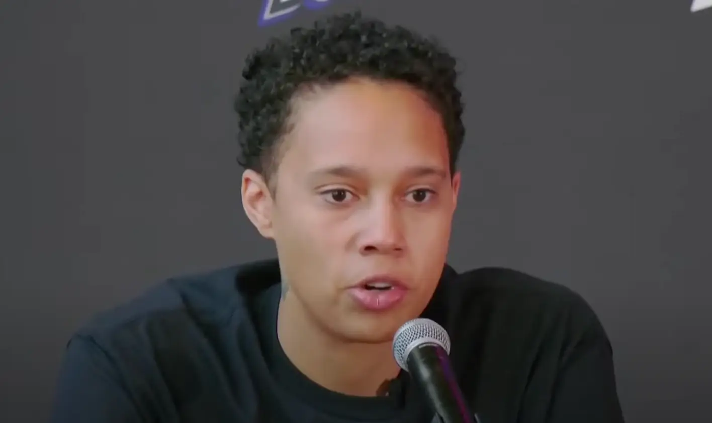Griner during er first press conference since returning to the US.