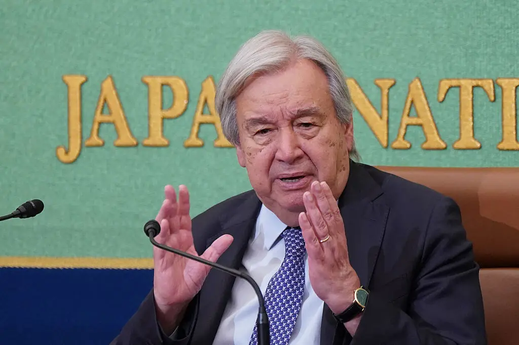 UN Secretary-General António Guterres has warned against the danger of this year's El Niño. (Photo by Kazuhiro NOGI / AFP via Getty Images)
