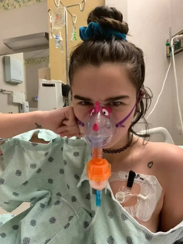 For four years, May was in and out of hospital as fungus plagued her lungs (Instagram/bubblebabyz0)
