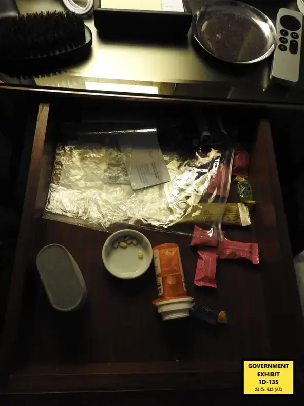 Inside the nightstand (Department of Justice)