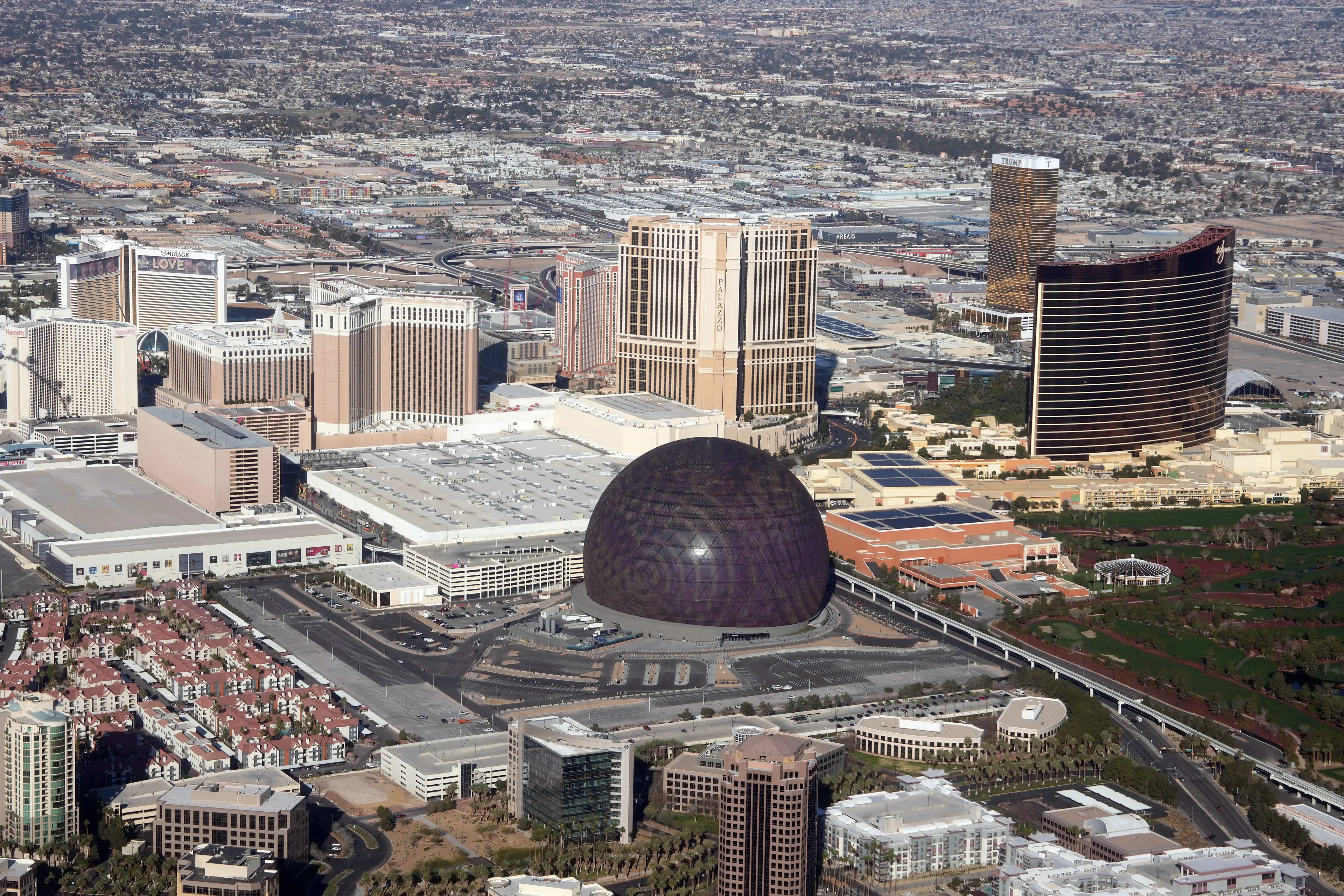 The enormous Las Vegas Sphere. (Kirby Lee/Getty Images)