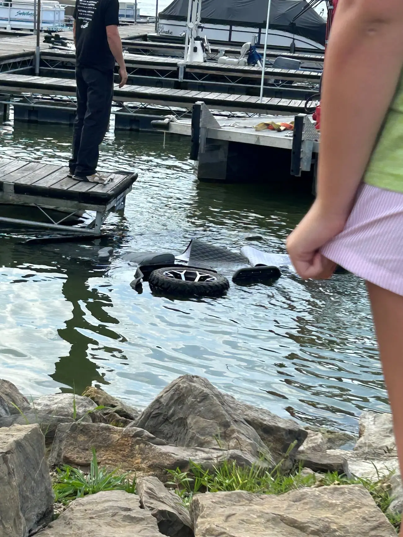 The golf cart was found submerged, but the teenage children managed to escape (Muskingum Watershed Conservancy District)