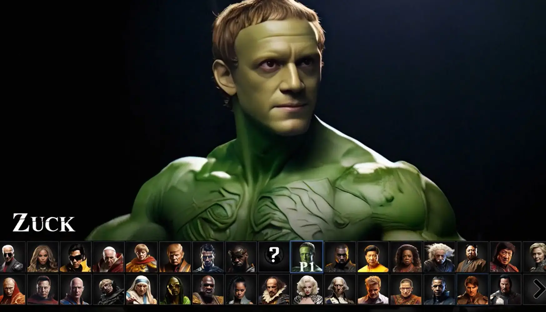 The AI is really leaning into the 'Zuckerberg is a lizardman' theory here.