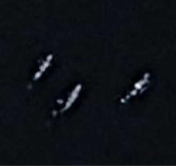 The objects were a 'family of Nessies' said the woman responsible for reported them (Google Earth)