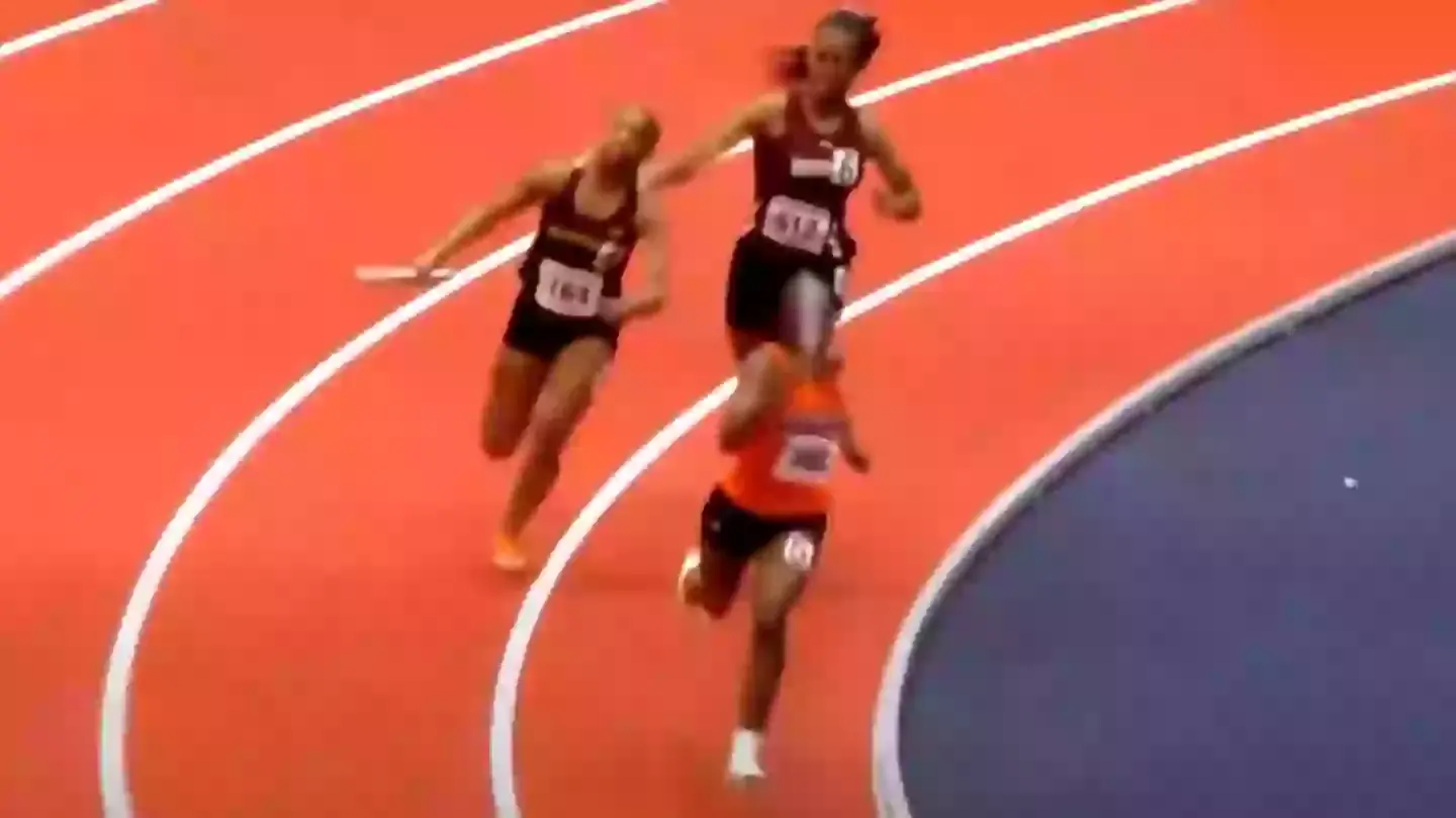 Everett has denied intentionally striking the other runner(ABC News)