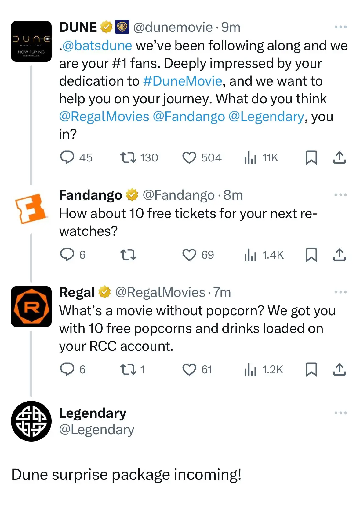 The official Dune account acknowledged Mac and his efforts. (X)