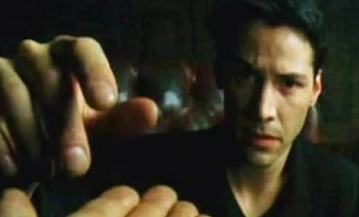Keanu Reeves admitted he was given one of the first pills from The Matrix to take home. (Warner Bros.) 