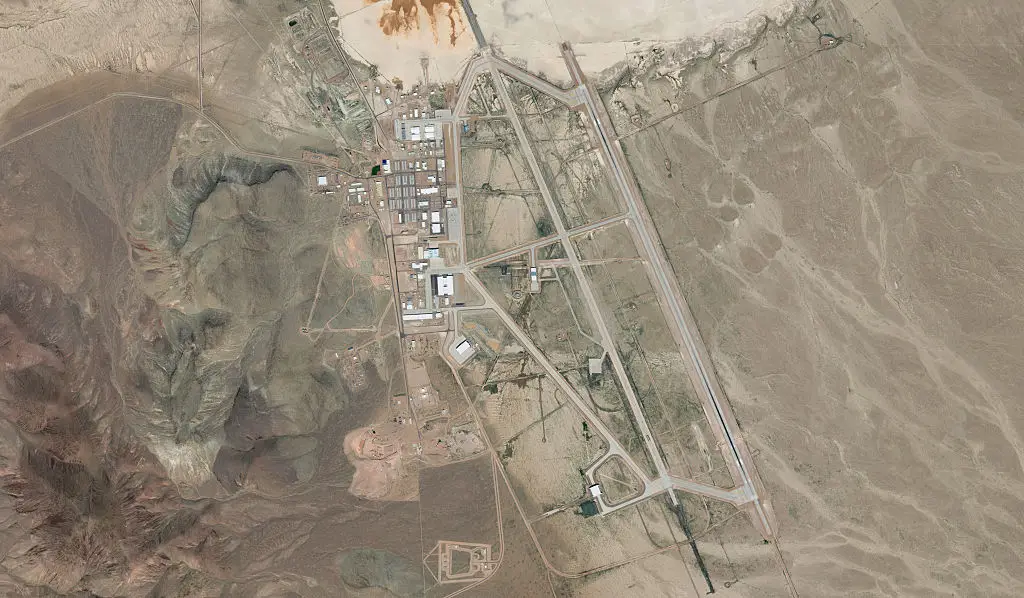 Satellite image of the Area 51 facility located within the Nevada Test and Training Range (Maxar Technologies/Getty Images)
