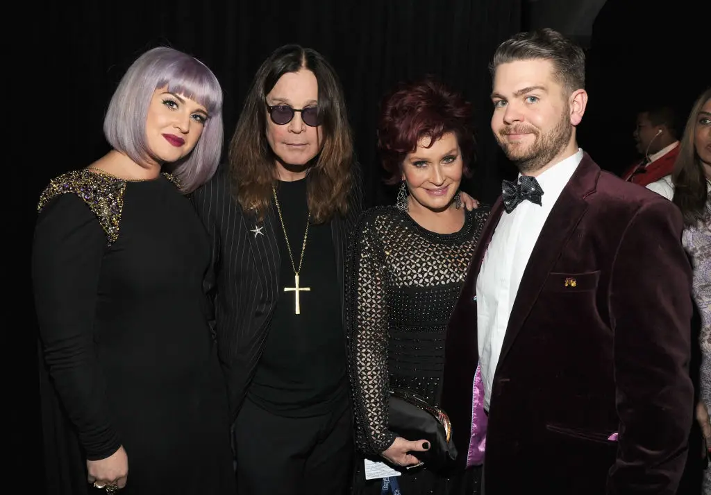 Kelly, Ozzy, Sharon, and Jack Osbourne seen together in 2014 (Kevin Mazur/WireImage)
