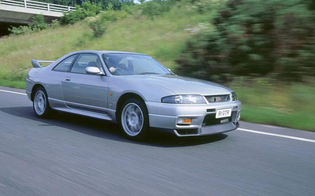 A 1998 Nissan Skyline driving at a high speed back in the year 2000 (National Motor Museum/Heritage Images/Getty Images)