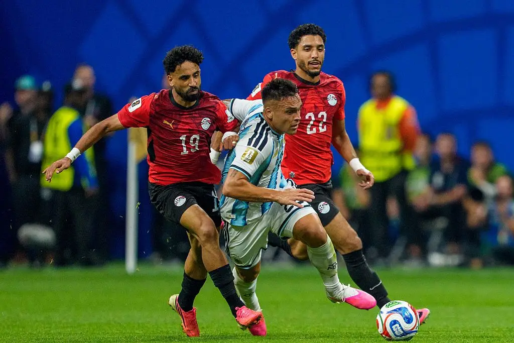 Marawan Attia was penalised for 'the slightest of touches' on an Argentina player in the build up to Egypt's disallowed goal (Photo by Andrew J. Clark/ISI Photos/ISI Photos via Getty Images)