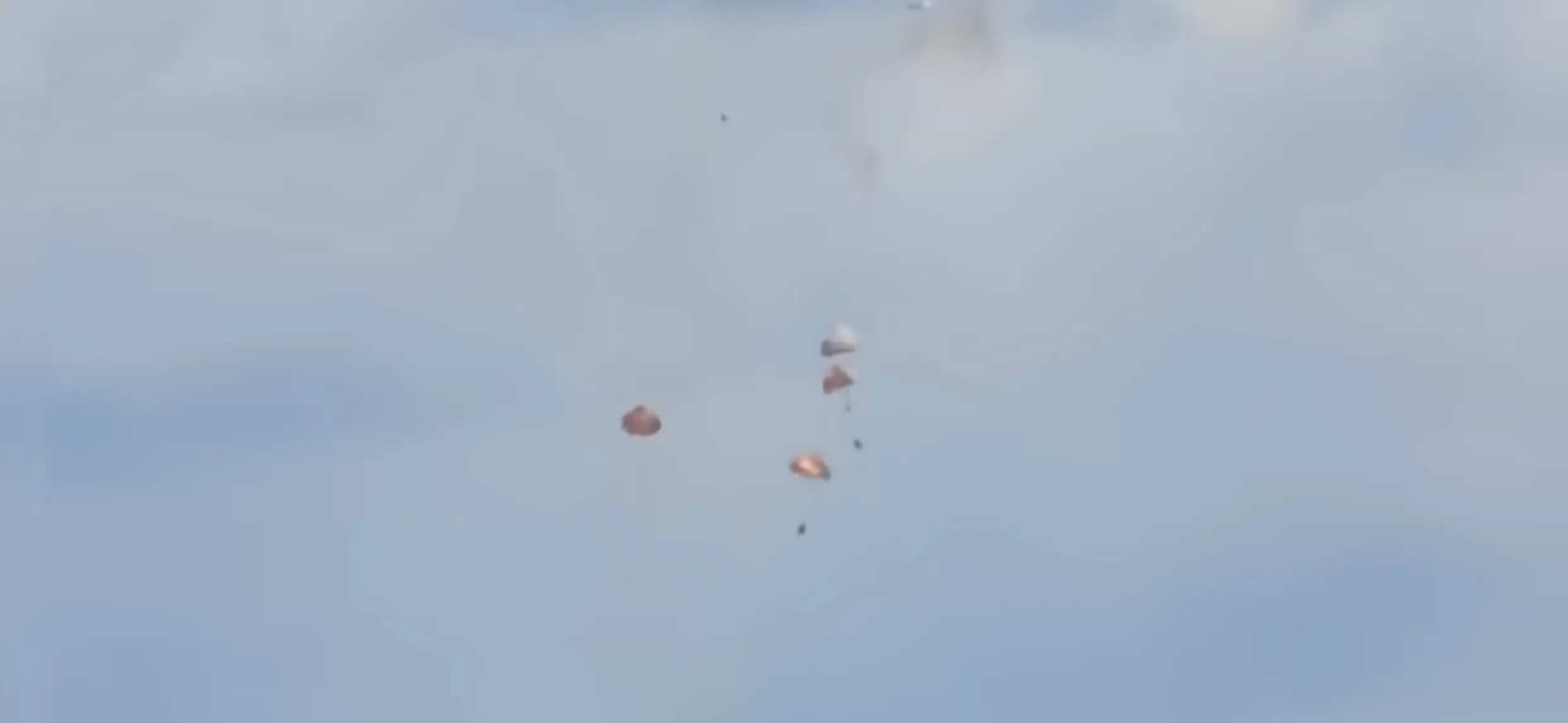 Crew were seen descending in parachutes