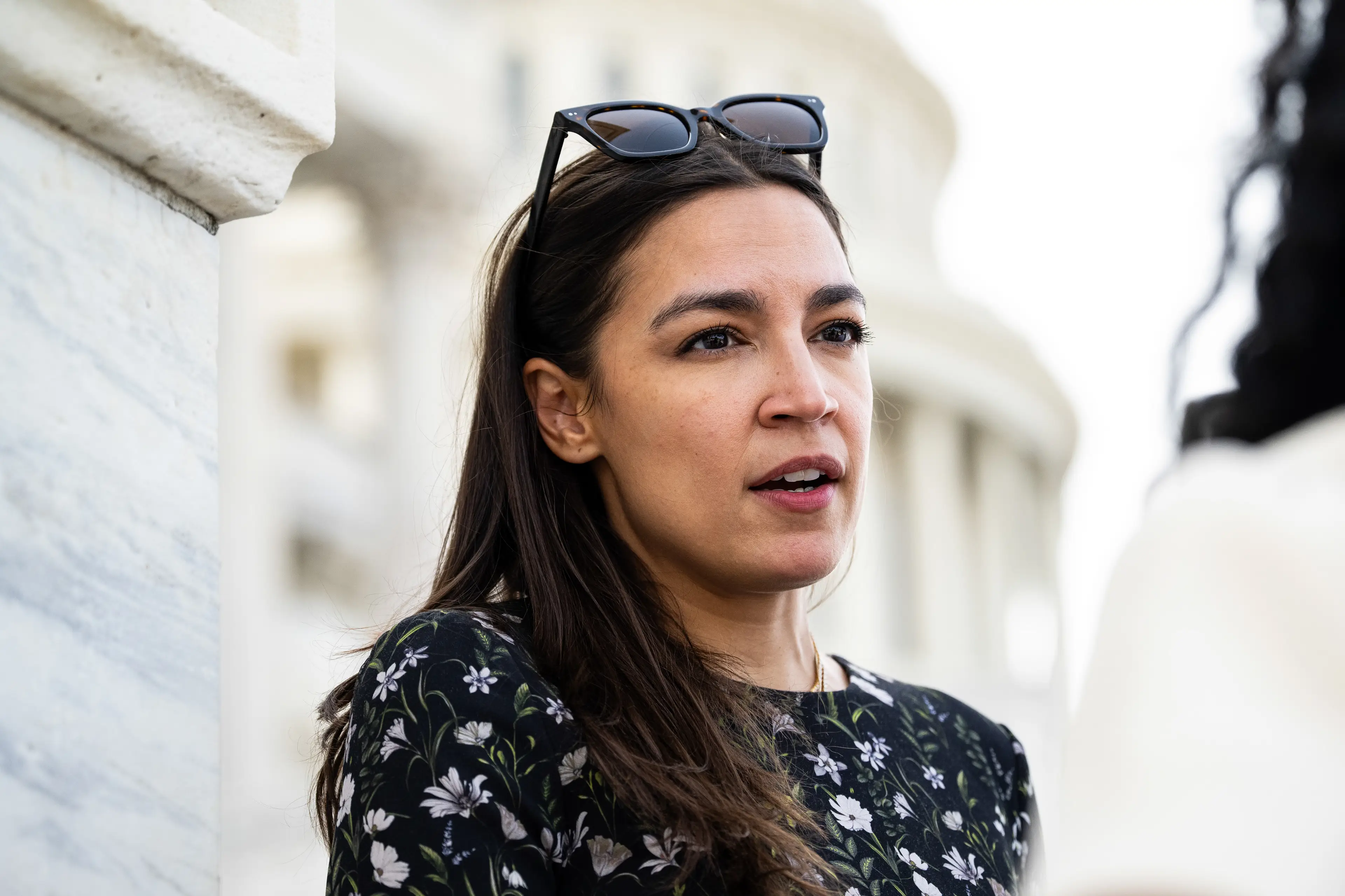 Ocasio-Cortez has rejected Trump's claims that success by the left in the upcoming elections would lead to communism (Graeme Sloan/Bloomberg via Getty Images)