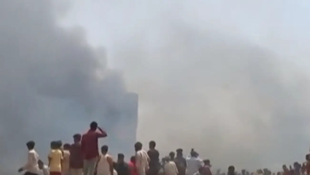 Emergency services rushed to the site following the crash (Sky News)