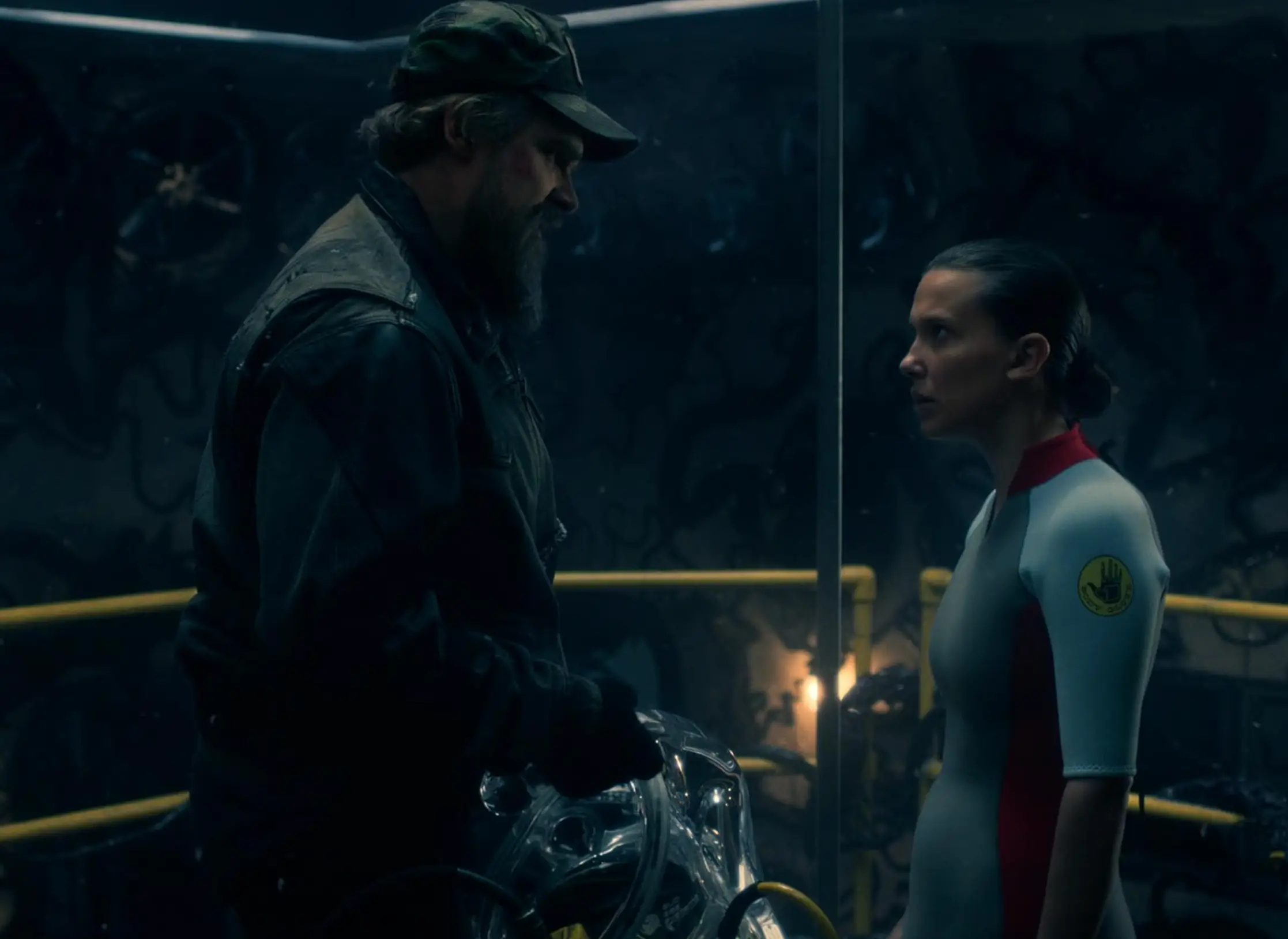 David Harbour, as Jim Hopper, and Millie Bobby Brown, as Eleven, in 'Stranger Things' (Netflix)