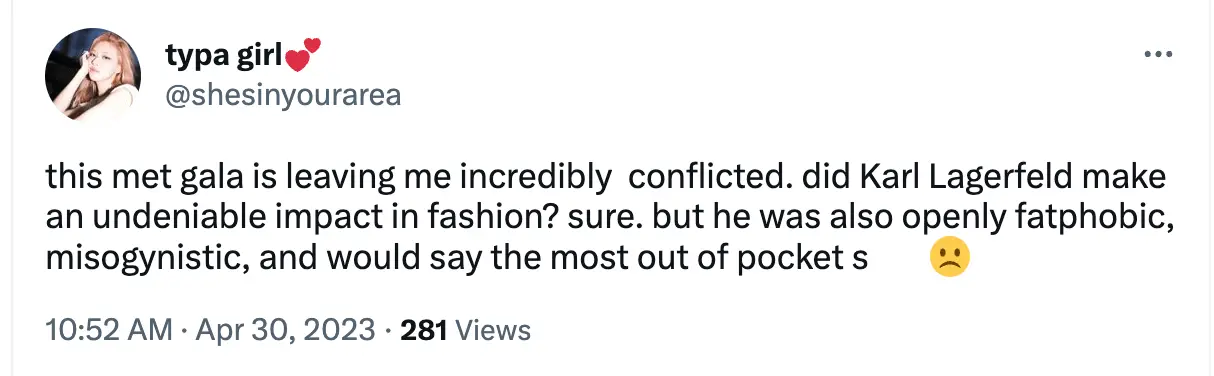 Lagerfeld has been accused of being misogynistic.