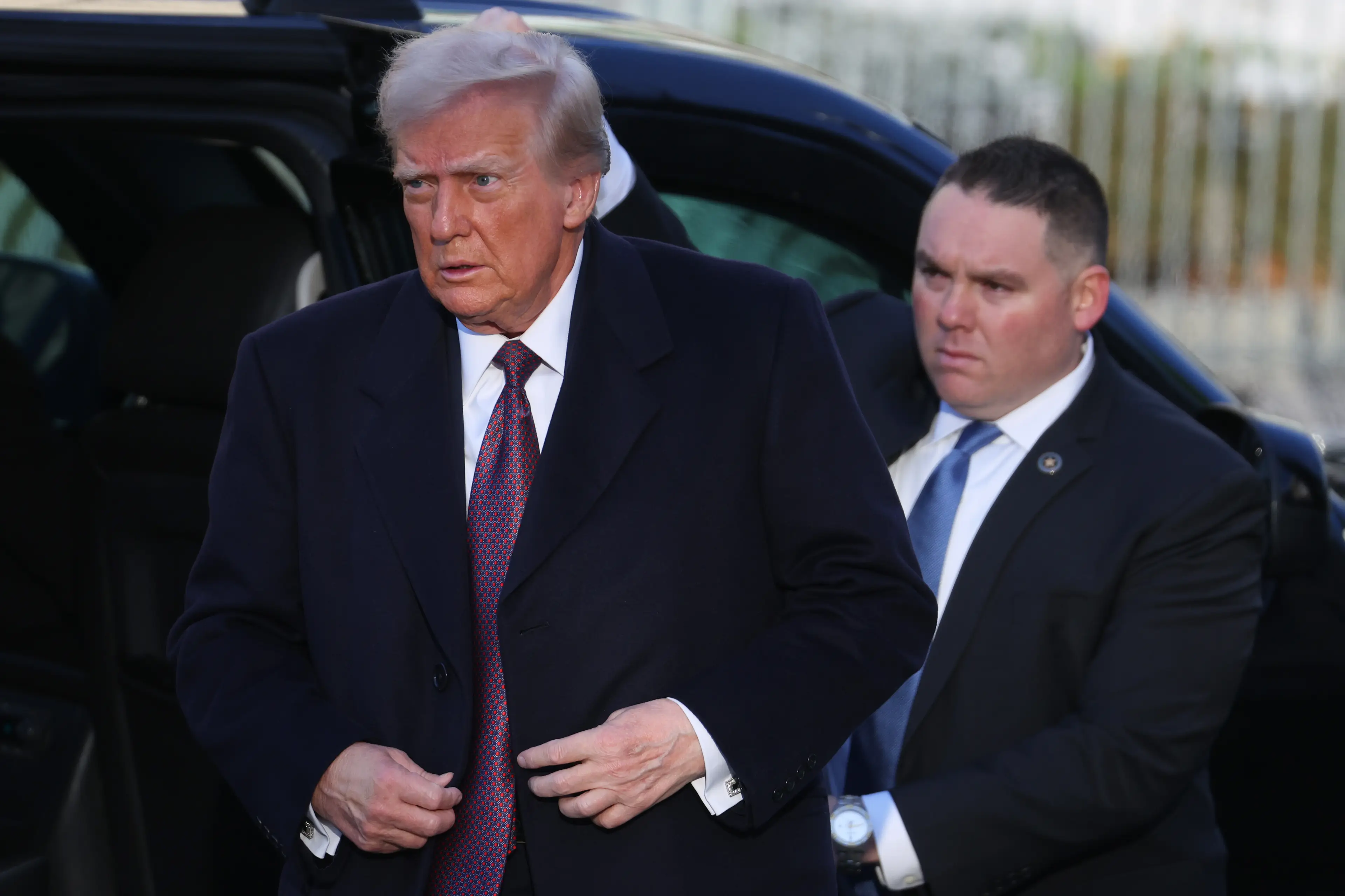 Trump arrived at St. John's church for a traditional service (Scott Olson/Getty Images)
