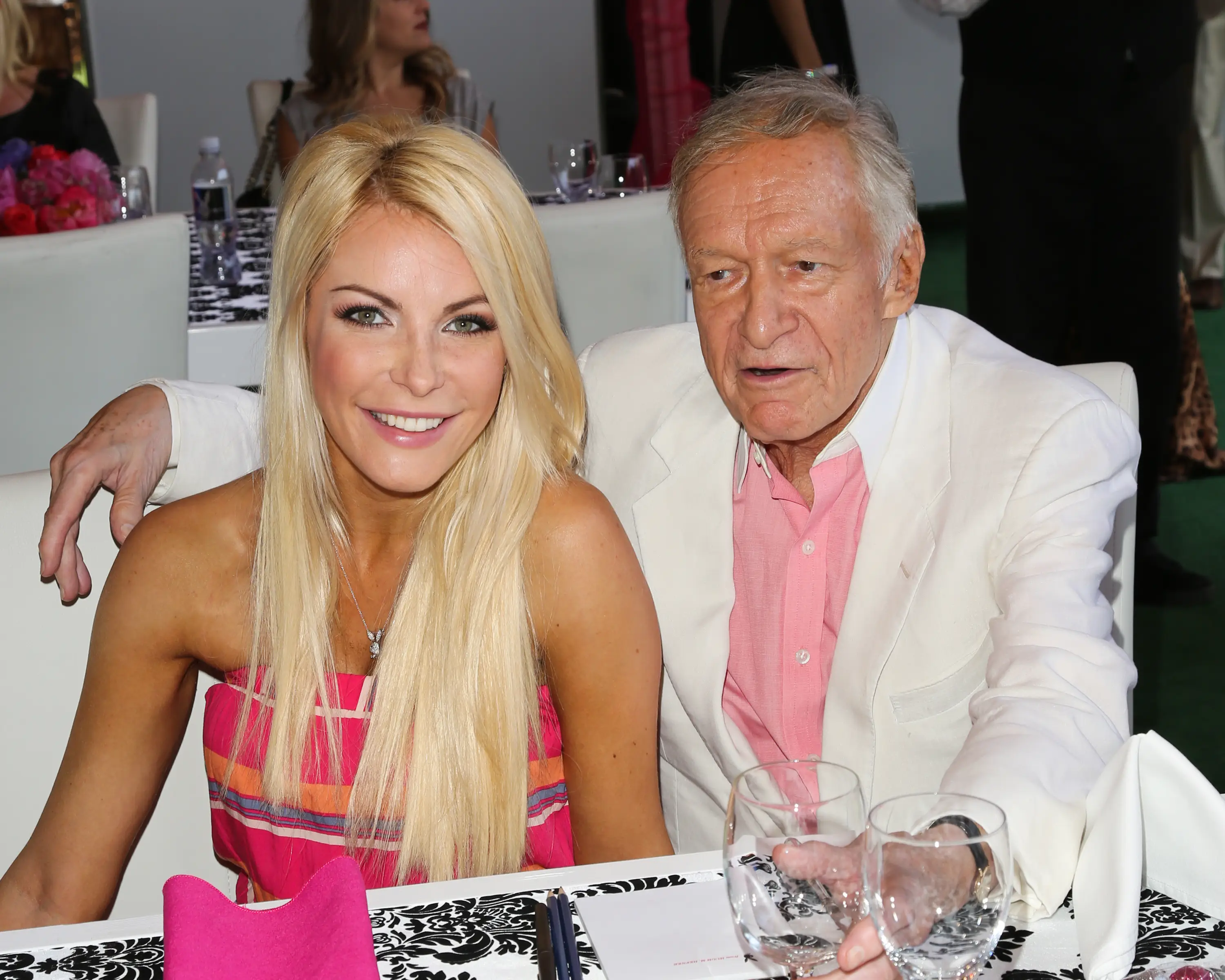 Crystal and Hugh Hefner pictured together in 2013 (Paul Archuleta/FilmMagic)