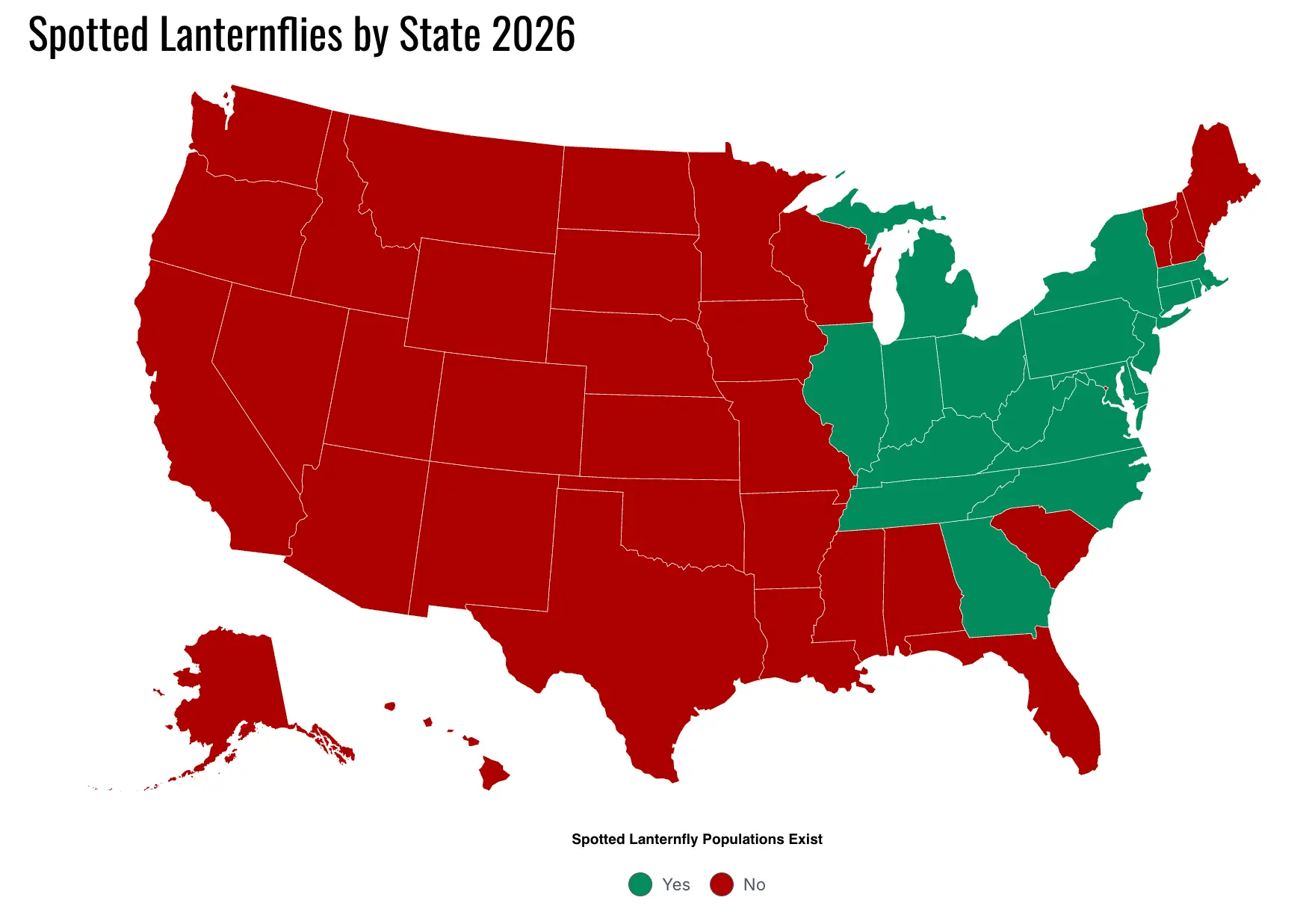 Here's where spotted lanternflys are expected this summer (World Population Review)