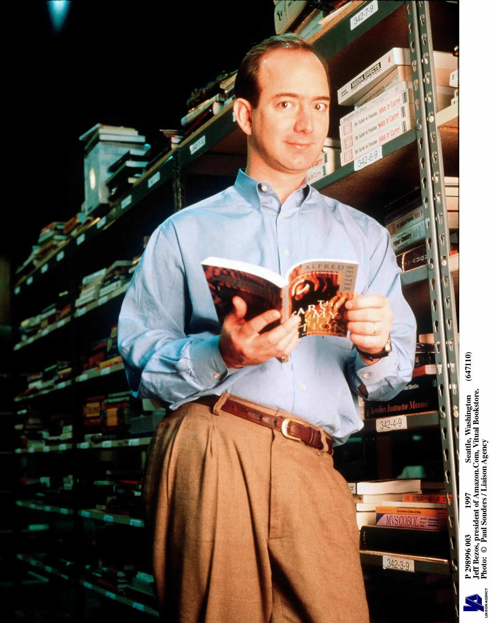 Jeff Bezos in 1997, the same year Amazon went public (Paul Souders/Getty Images)