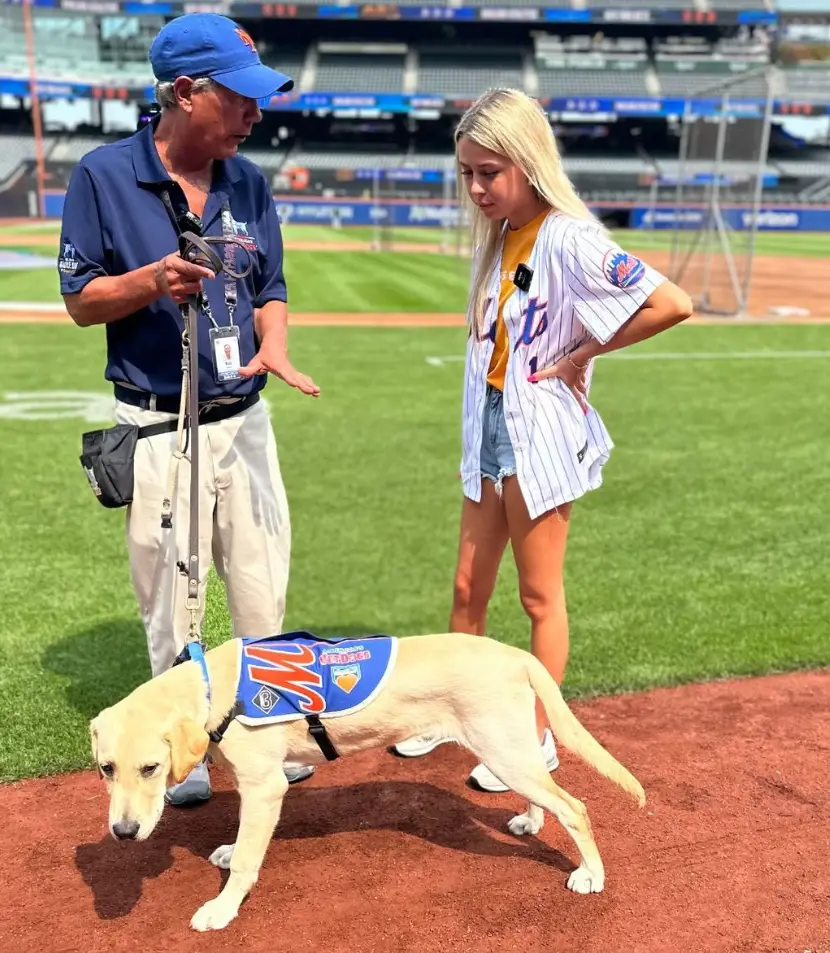 Haliey says she was at the game to raise awareness of America's Vet Dogs. (Instagram/@hay_welch)