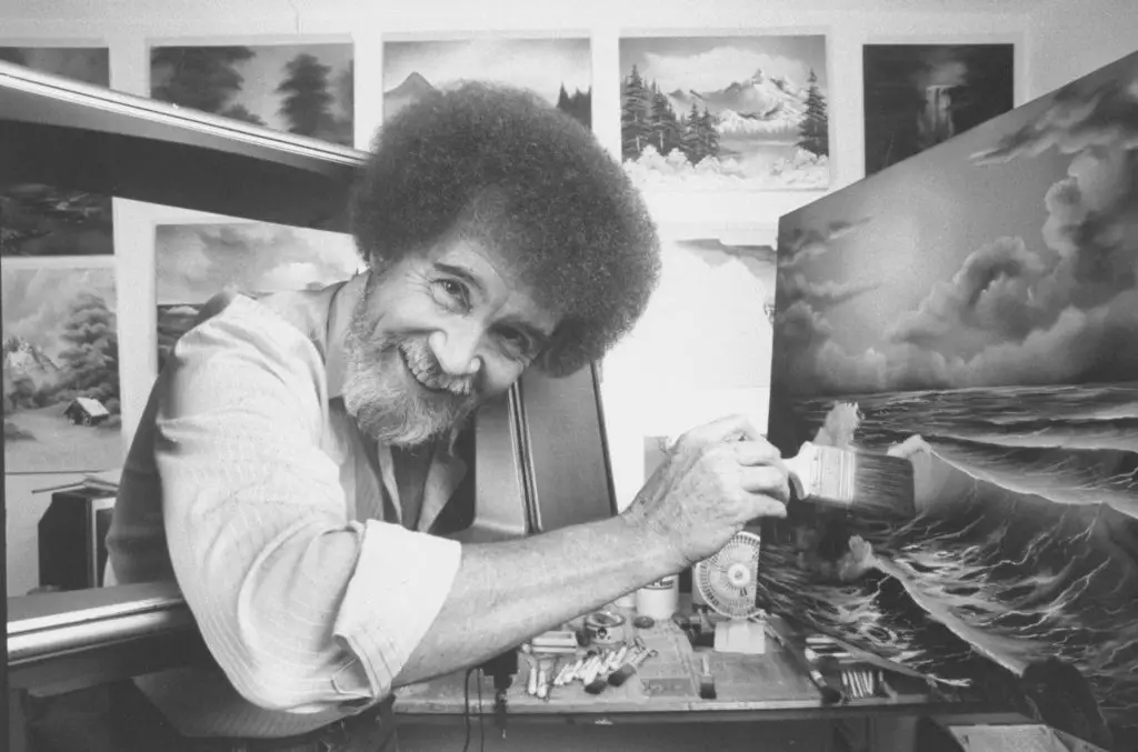 Bob Ross was known for his signature look (Acey Harper/Getty Images)