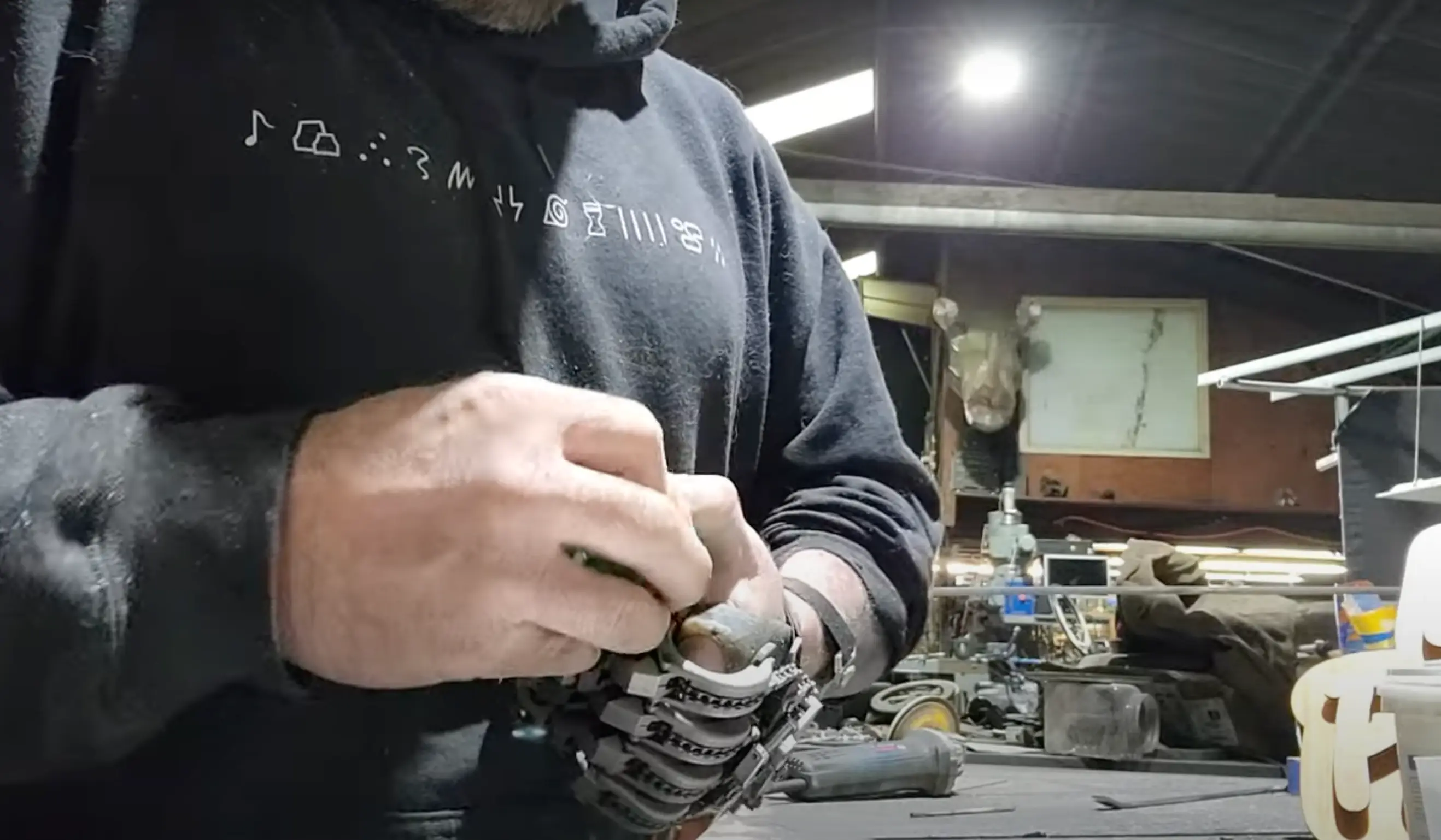The bionic hand is seriously impressive. (YouTube/Ian Davis)